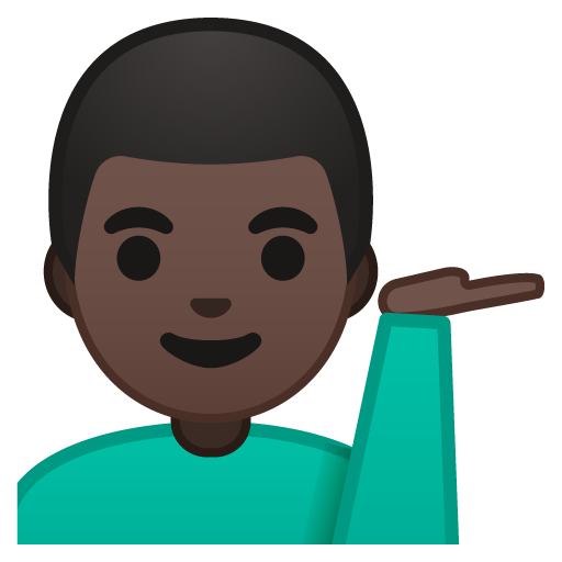 Man Tipping Hand: Dark Skin Tone, the previous design