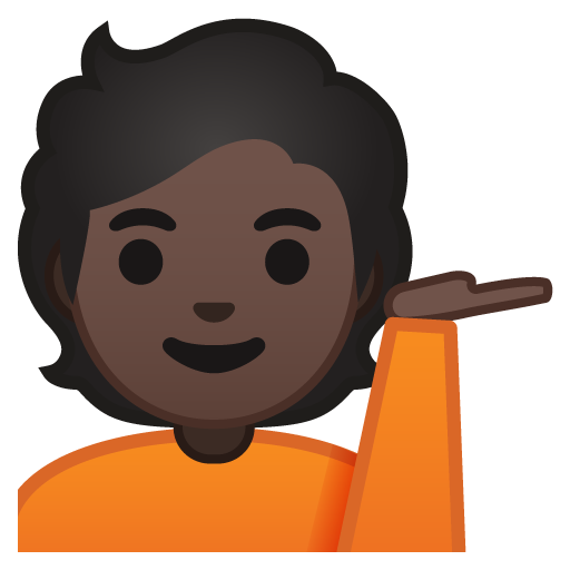 Person Tipping Hand: Dark Skin Tone, the design in this release