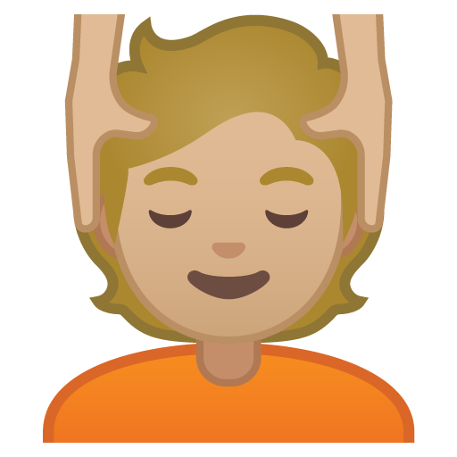 Person Getting Massage: Medium-Light Skin Tone, the design in this release
