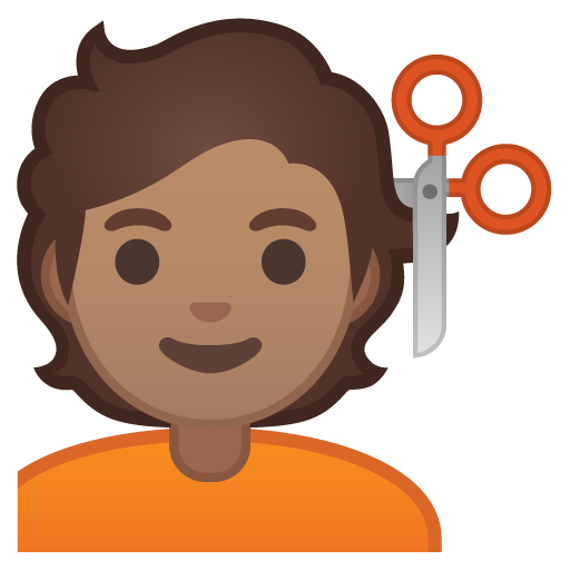 Person Getting Haircut: Medium Skin Tone, the design in this release