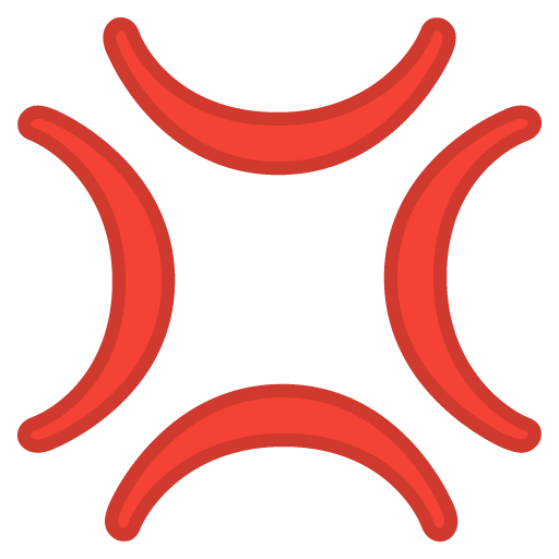 Anger Symbol as drawn by Google in Android 10.0