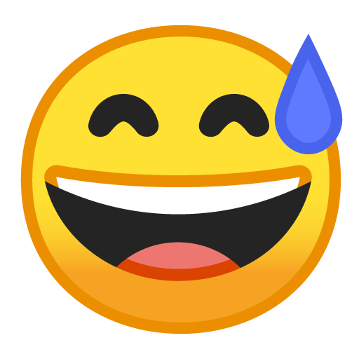 Grinning Face with Sweat, the previous design