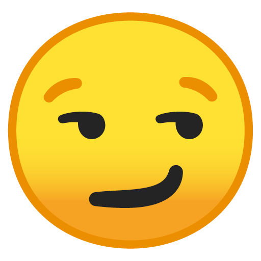 Visage Avec Un Sourire Malin as drawn by Google in Android 10.0