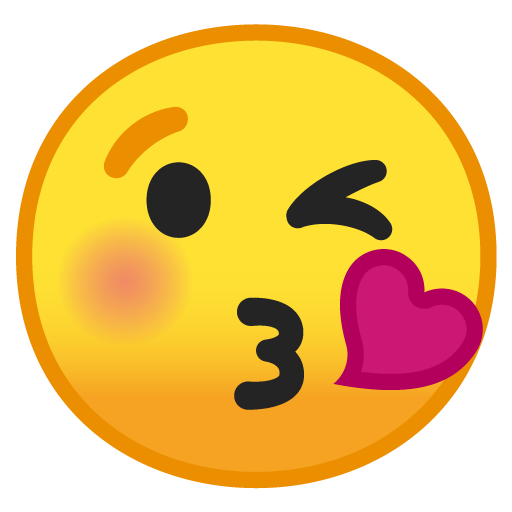Face Blowing a Kiss as drawn by Google in Android 10.0