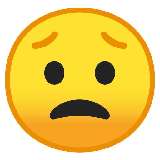 Worried Face as drawn by Google in Android 10.0