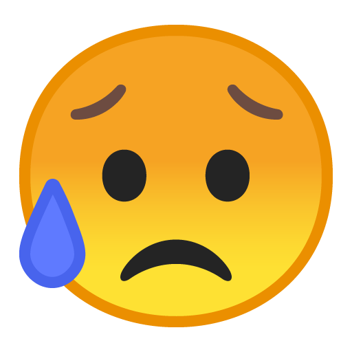 Sad but Relieved Face as drawn by Google in Android 10.0