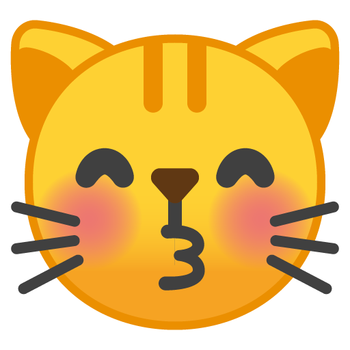 Kissing Cat as drawn by Google in Android 10.0