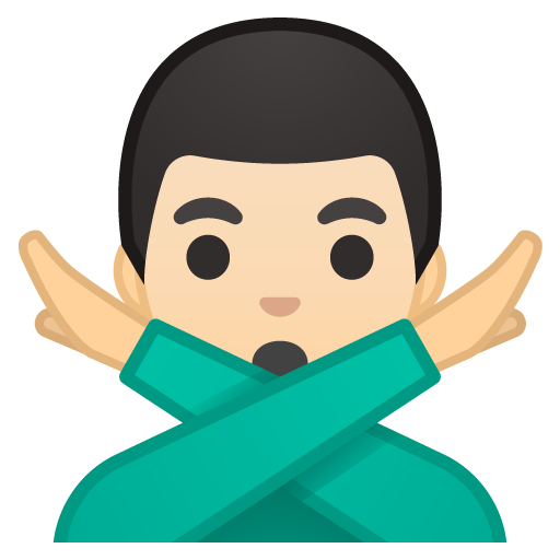 Man Gesturing NO: Light Skin Tone, the previous design