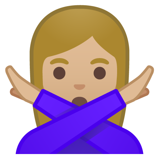 Woman Gesturing NO: Medium-Light Skin Tone, the previous design