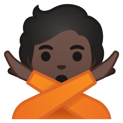 Person Gesturing NO: Dark Skin Tone, the design in this release