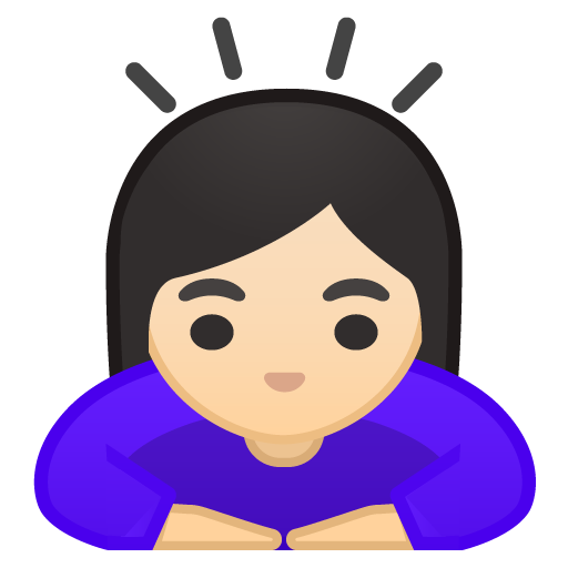 Woman Bowing: Light Skin Tone, the previous design
