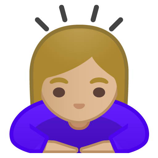 Woman Bowing: Medium-Light Skin Tone, the previous design