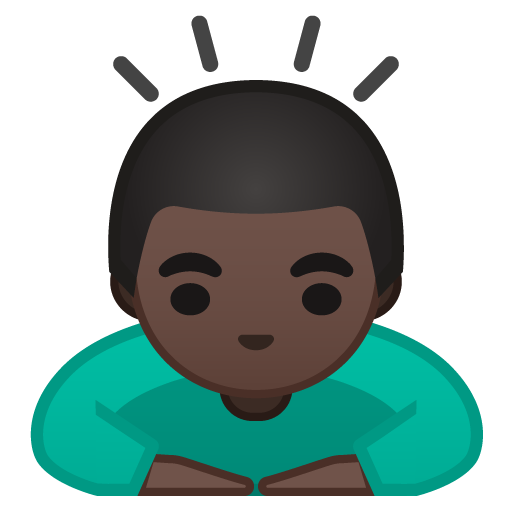 Man Bowing: Dark Skin Tone, the previous design