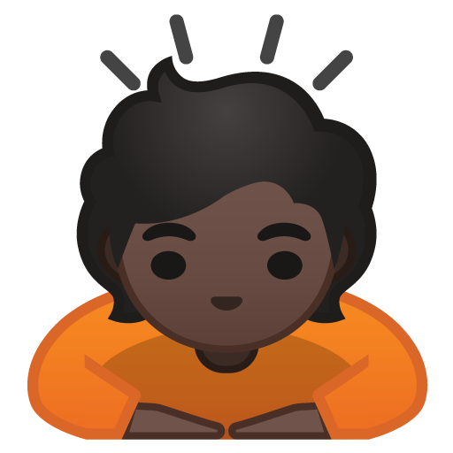 Person Bowing: Dark Skin Tone, the design in this release