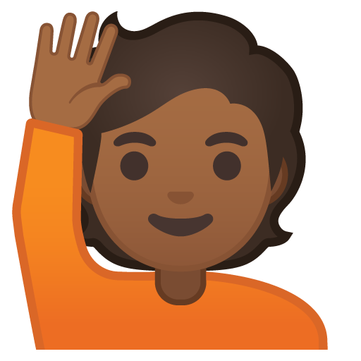 Person Raising Hand: Medium-Dark Skin Tone, the design in this release
