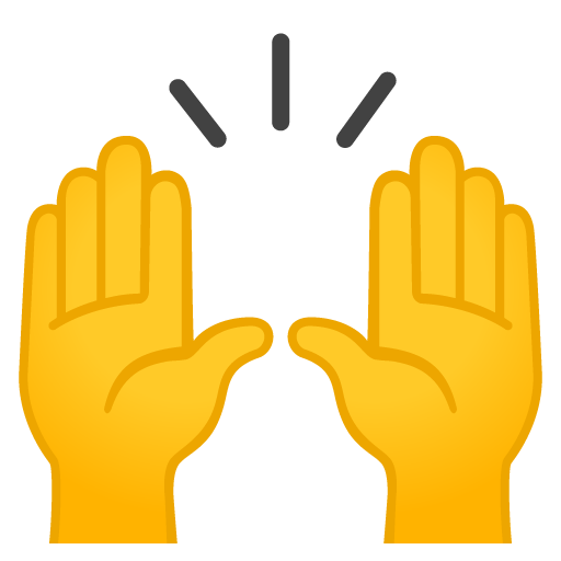 Zwei Erhobene Handflächen as drawn by Google in Android 10.0