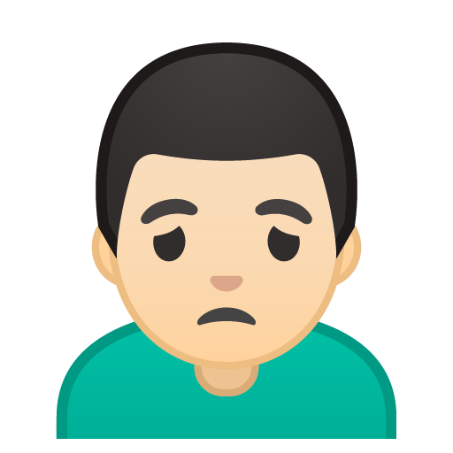 Man Frowning: Light Skin Tone, the previous design