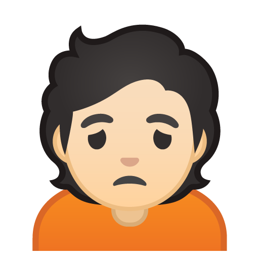 Person Frowning: Light Skin Tone, the design in this release