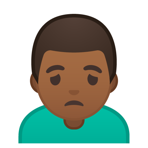 Man Frowning: Medium-Dark Skin Tone, the previous design