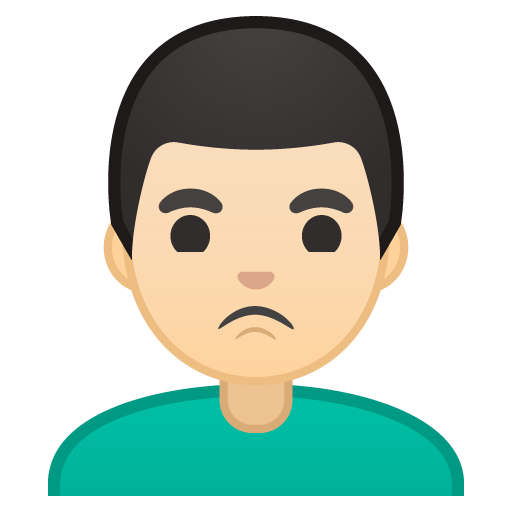 Man Pouting: Light Skin Tone, the previous design