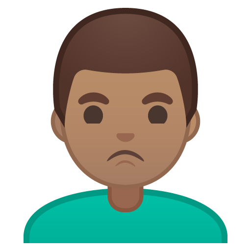 Man Pouting: Medium Skin Tone, the previous design