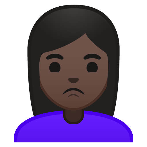 Woman Pouting: Dark Skin Tone, the previous design
