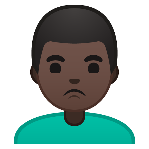 Man Pouting: Dark Skin Tone, the previous design