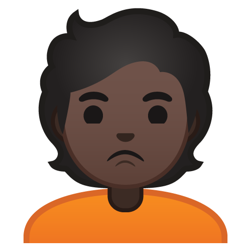 Person Pouting: Dark Skin Tone, the design in this release