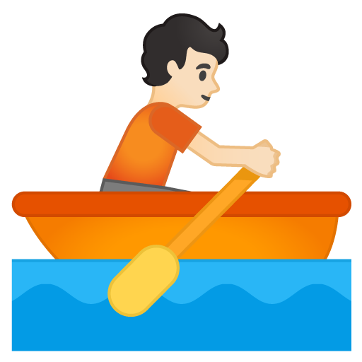Person Rowing Boat: Light Skin Tone, the design in this release
