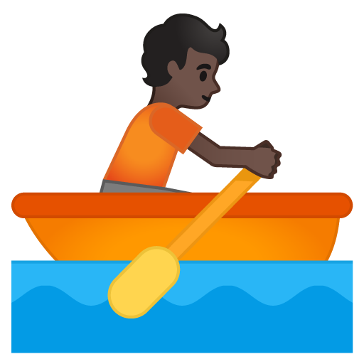 Person Rowing Boat: Dark Skin Tone, the design in this release