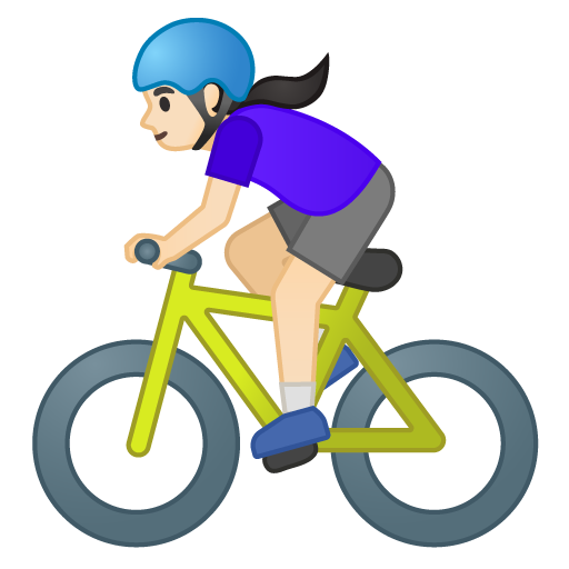 Woman Biking: Light Skin Tone, the design in this release
