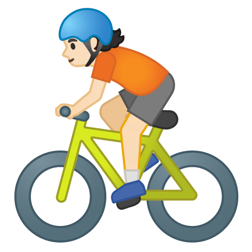 Person Biking: Light Skin Tone, the design in this release