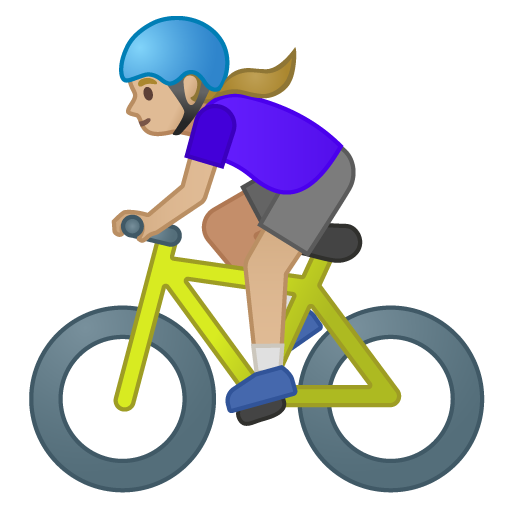 Woman Biking: Medium-Light Skin Tone, the design in this release