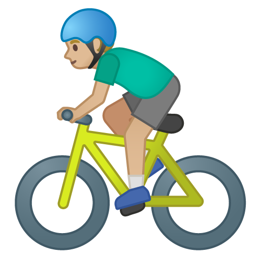 Man Biking: Medium-Light Skin Tone, the design in this release