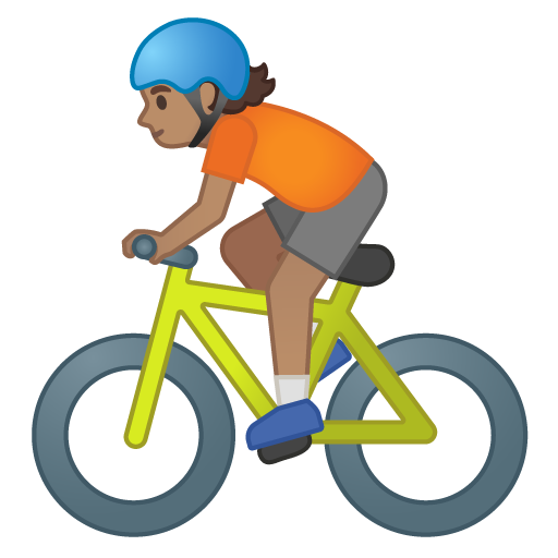 Person Biking: Medium Skin Tone, the design in this release