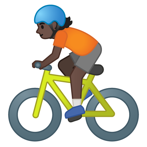 Person Biking: Dark Skin Tone, the design in this release