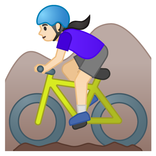 Woman Mountain Biking: Light Skin Tone, the design in this release