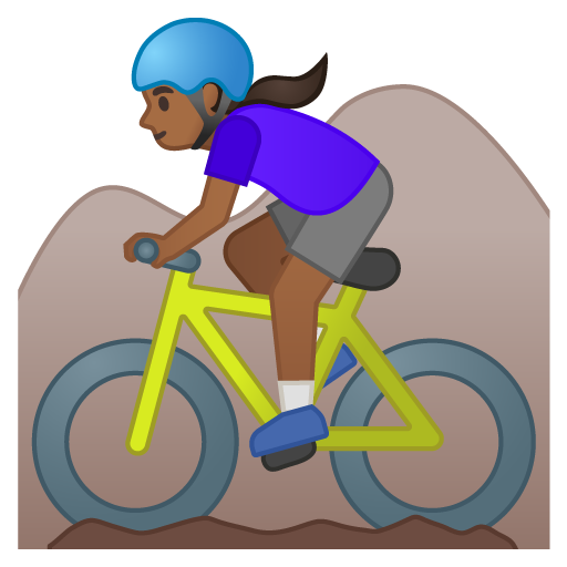 Woman Mountain Biking: Medium-Dark Skin Tone, the design in this release