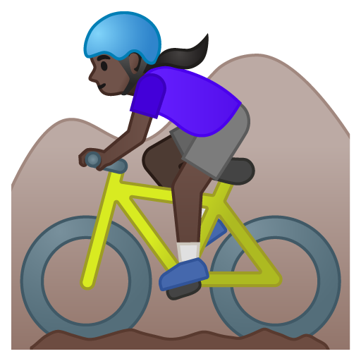 Woman Mountain Biking: Dark Skin Tone, the design in this release