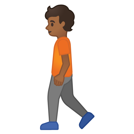 Person Walking: Medium-Dark Skin Tone, the design in this release
