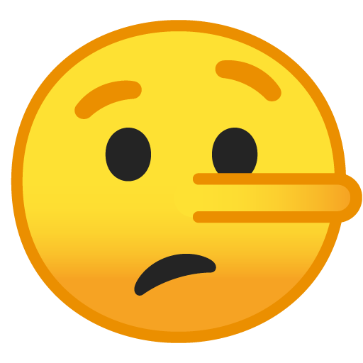 Lying Face as drawn by Google in Android 10.0