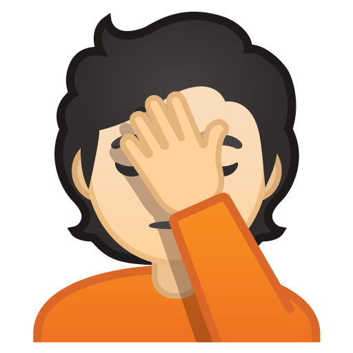 Person Facepalming: Light Skin Tone, the design in this release