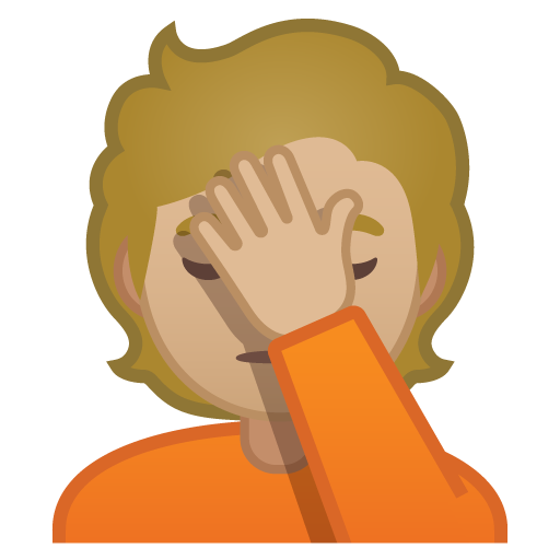 Person Facepalming: Medium-Light Skin Tone, the design in this release