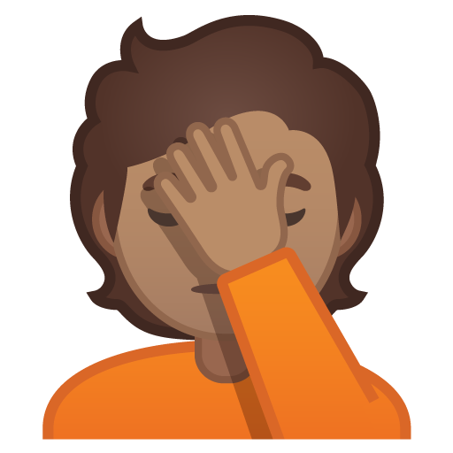 Person Facepalming: Medium Skin Tone, the design in this release
