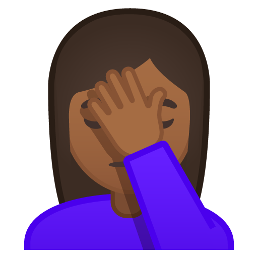 Woman Facepalming: Medium-Dark Skin Tone, the previous design