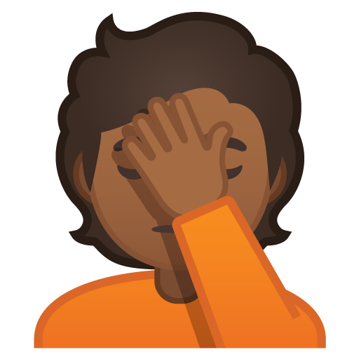 Person Facepalming: Medium-Dark Skin Tone, the design in this release