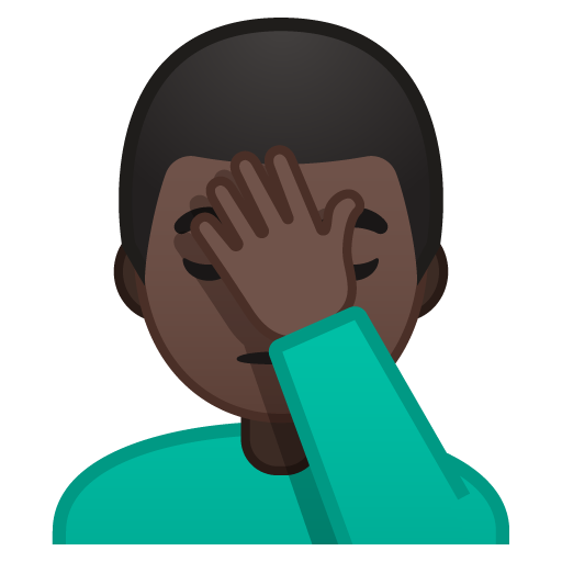 Man Facepalming: Dark Skin Tone, the previous design