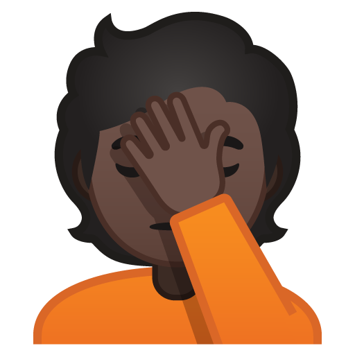 Person Facepalming: Dark Skin Tone, the design in this release