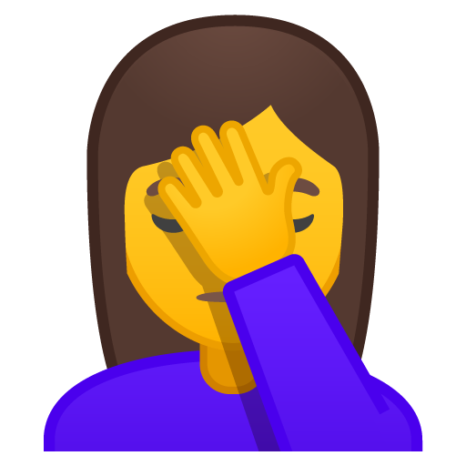 Woman Facepalming, the previous design