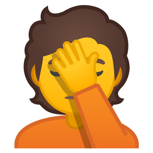 Person Facepalming as drawn by Google in Android 10.0